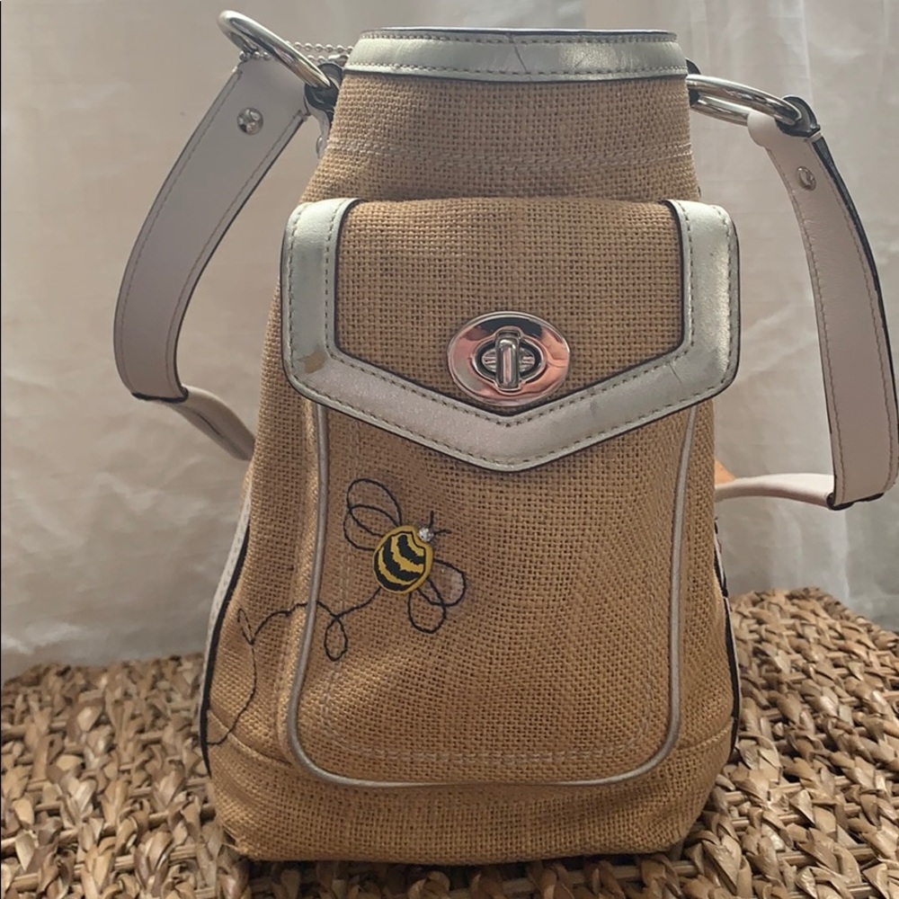 Coach Burlap Bee Bag - Gem Coach Burlap Bee Bag - Gem